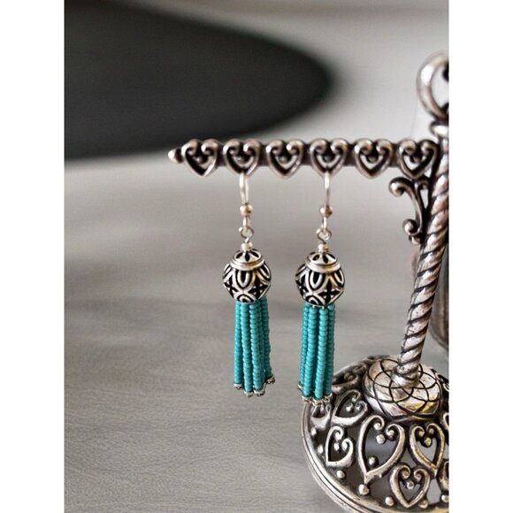 Brighton BOHO ROOT LARIAT Turquoise Bead Bracelet & Matching Earrings. - Picture 7 of 10